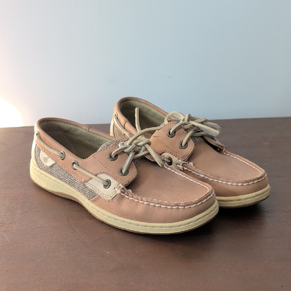 Sperry Women's Tan and Cream Boat Shoes